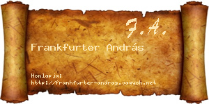 Frankfurter András névjegykártya