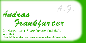 andras frankfurter business card